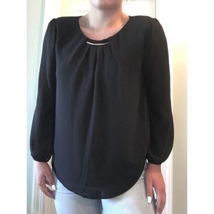 Black chambray blouse.